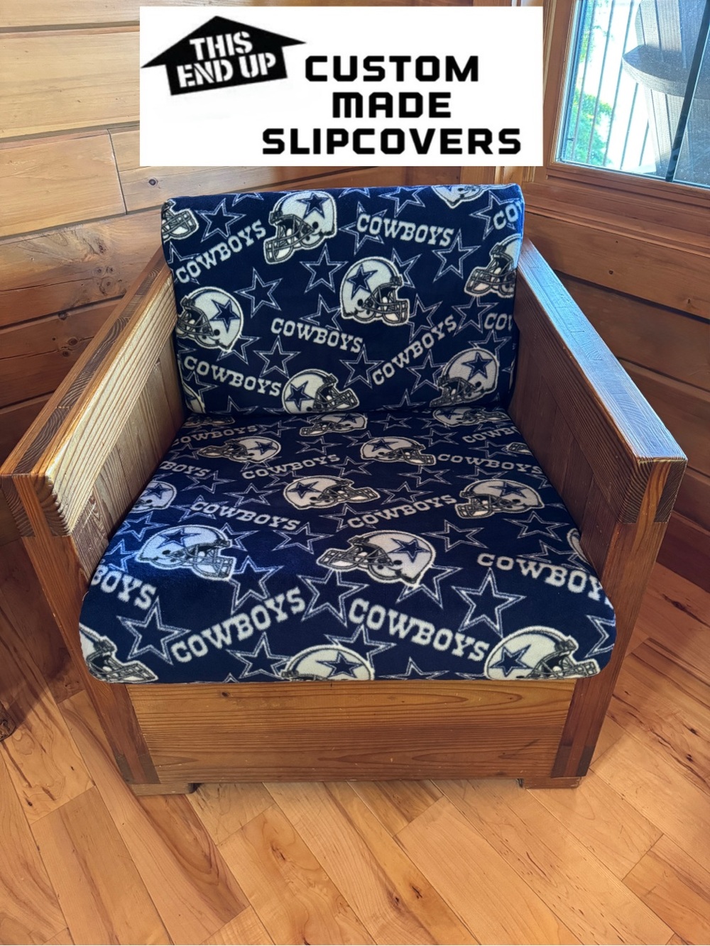 DALLAS COWBOYS Fans: THIS END UP Classic Machine Washable Slipcover 2-piece Set